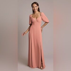 CELEBRATE DB STUDIO Chiffon Short Sleeve A-Line Dress in Desert Coral Size 4